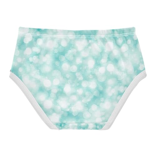 Girls Underwear, Aqua Blue Dots Toddler Panties, Cotton Girls Underwear, 2T–8 Years2
