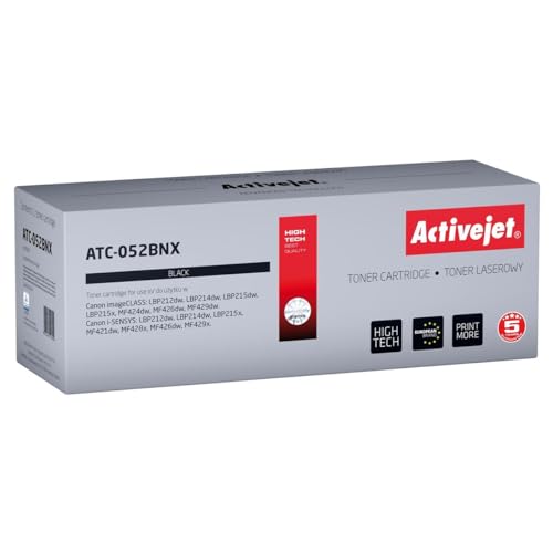 TĂâNER ACTIVEJET ATC-052BNX REEMPLAZO PARA CANON 052BK XL 9200 PĂGINAS NEGRO