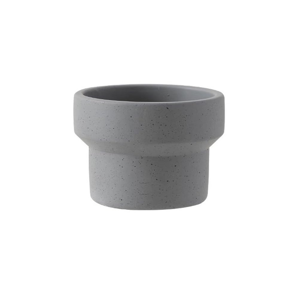 Fioriera rotonda in cemento, piccoli contenitori for fioriere da interni con fori di drenaggio for il patio del giardino domestico(Gray)