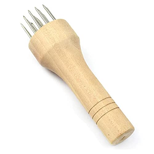 Stainless Steel Meat Mallet Meat Needle Tenderizer with Wood Handle Kitchen Food Processing Gadget for Beef Pork