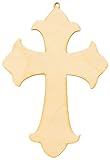 Unfinished Cross Wood Cutout (1/8" Thickness, Small 7" x 4.75" (Package of 10))