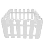 VALICLUD Clôture de Jardin Blanche 4 Pièces 50X30 CM en Plastique Effet Bois Bordure Dé...