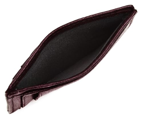 Image of WildHorn Leather Card Holder for Men & Women (Maroon Croco)