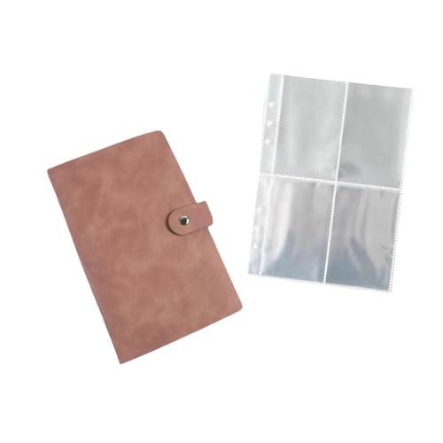 パケット収納ホルダー 使いやすい 収納バインダー リフィル可能 種子オーガナイザー 持ち運び便利 ガーデンホルダー 丈夫 コレクションブック 分類しやすい PUレザー製 植物の種子保管やサンプル整理に対応, ピンク