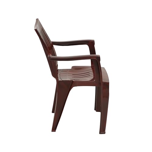 Image of Nilkamal CHR2209 Plastic Mid Back Chair |Set of 4|Stackable Chair|for Home, Dining Room, Bedroom, Kitchen, Living Room, Office, Outdoor, Garden |Rose Wood