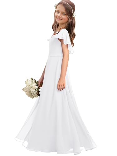 Kids Junior Bridesmaid Dresses Chiffon Flower Girl Dress for Teen Girl Long Party Pageant Gowns2