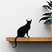 Cat Figurine for Home Decorations & Living Room Decorations- Funny Cat Stuff for Cat Lovers, Cat lover gifts ideas - Metal Cat Decorations, Black Cat Statue for Shelf Decor - Diva Black Cat Decor