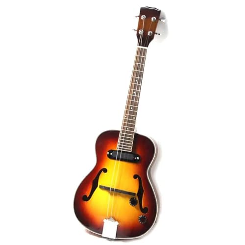 ウクレレキット F ホール ミニ アコースティック ギター 4弦 ウクレレ ピックアップ トラベル ギター