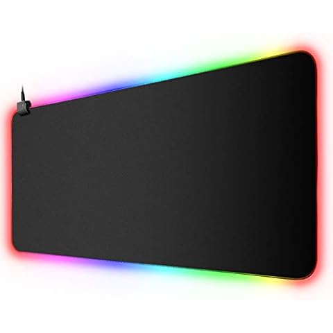 Large RGB Gaming Mouse Pad, ZHSX XXL Extended Led Mouse Mat with 12 Lighting Modes for Keyboard Desk (800×300×4mm) Cover