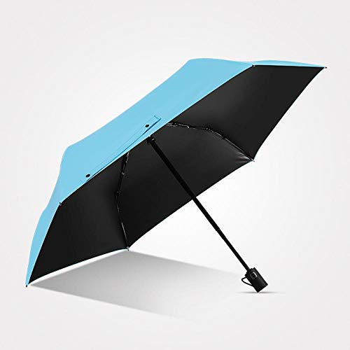 Preisvergleich Produktbild Sonnenschirm Regenschirm Kreative Sonnenschirm Regen Frauen Art Style Aotumatic Umbrella Geschenk 3-Fach Einfach Ultralight Quality Umbrella Women Blue
