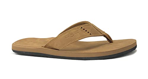 REDVOLUTION Mens's Beach Flip Flop with Tribal Patter Engraving Dressy Casual Sandals