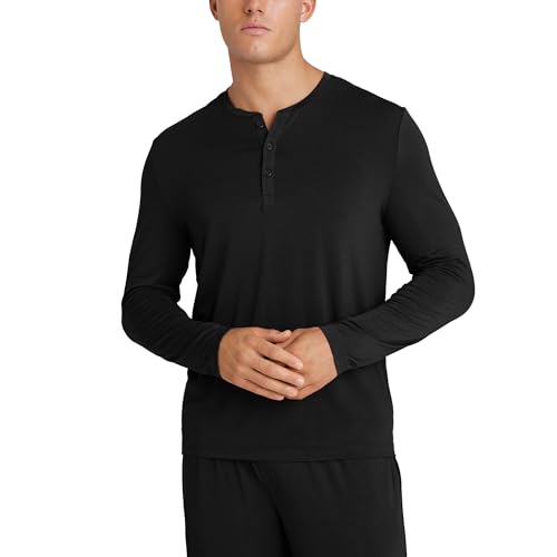 Image of Tommy John Men's Second Skin Modal Long Sleeve Henley Sleep Top