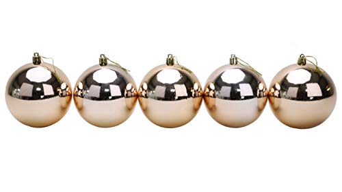10 extra große Christbaumkugeln in 100 mm Farbe - Christbaumschmuck (Rosegold) – Ansicht 6