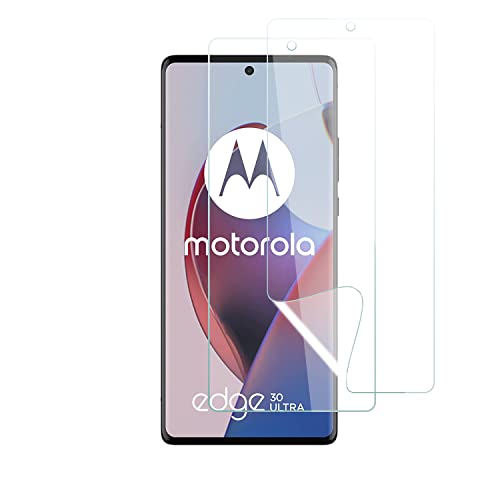 LanQii Protector Pantalla Compatible con Motorola Edge 30 Ultra, [2 Pack] TPU Flexible Hidrogel Película Protectora [Antiarañazos] [Sin Burbujas] [Alta Definición] para Motorola Edge 30 Ultra