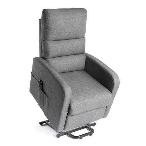 DUPI Sillón Relax Eléctrico Confort, ELEVABLE RECLINABLE, Levanta Personas, Tela Poliester 100% (Gris)