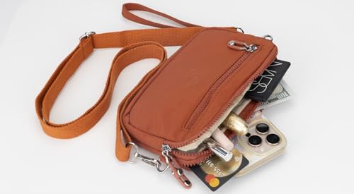 Image of JANKS Small Crossbody Bags for Women Wristlet Wallets Nylon Shoulder Bag with 4 Zipper Carry All Purse Credit Card Holder