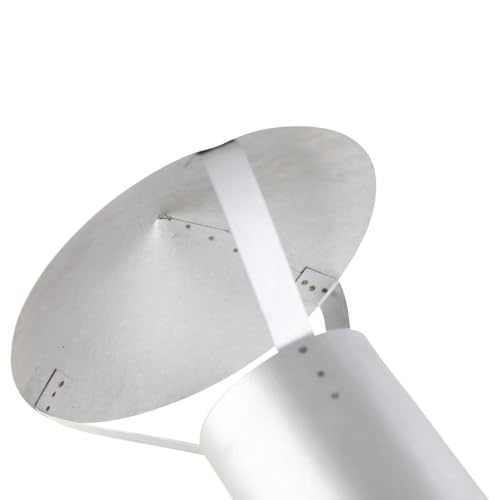 Kamino Flam Regenhaube in Silber, feueraluminierter Regenschutz im Durchschnitt ca. 120 mm, langlebiger Resenabweiser für Kaminrohr