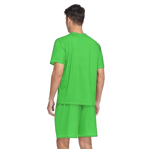 GAIGEO Green Men's Pajamas Set, Mens Sleep Set, Loungewear for Men Home Summer, S-XXL2