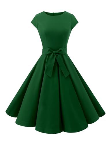 Image of Dressystar Women's Vintage 1950s A Line Cap Sleeve Cocktail Party Dress