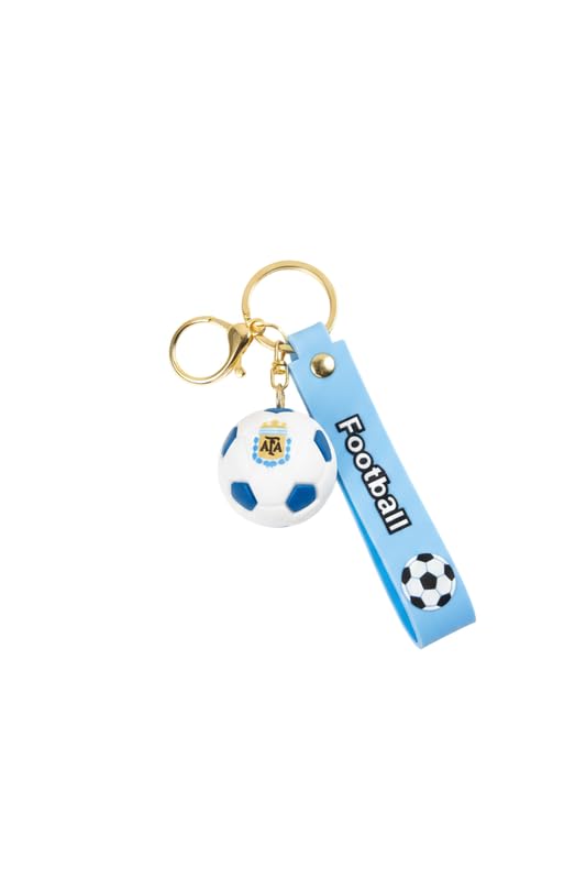 Domio Football Rubber Keychain for Car, Bike, Bag & Home Keys – Durable Flexible White Key Chain with Strong Metal Ring, Stylish Key Holder for Vehicle Keys, Bags & Accessories – 1 Pc