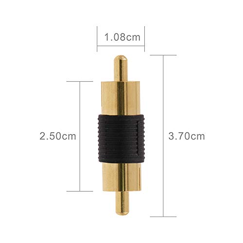 Adaptador RCA macho y hembra gold plated pack 6 unidades miniatura 3