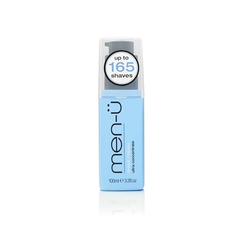men-ü High-Performance Shaving Cream w/UP TO 165 SHAVES, mens shaving cream with Long Lasting/Ultra-Concentrate Formula with Tea Tree oil/Lubricants & Moisturisers, shaving cream mens 3.3 fl oz.…