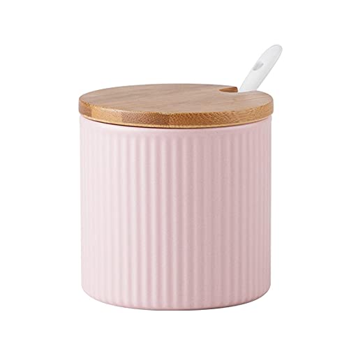 OnePine 300ml/10.56 oz Azucarero, azucarero de cerámica con tapa y azúcar cuchara, diseño clasico, perfecto para el hogar y la cocina