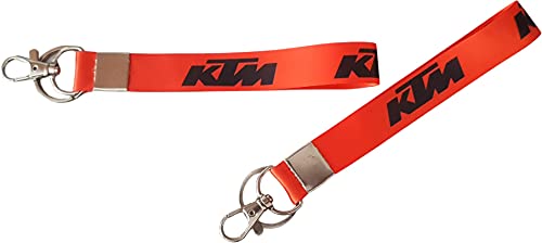 WristID™ Orange Fabric KTM Hook Key Chain for Bikers Pack of 2 on Amazon