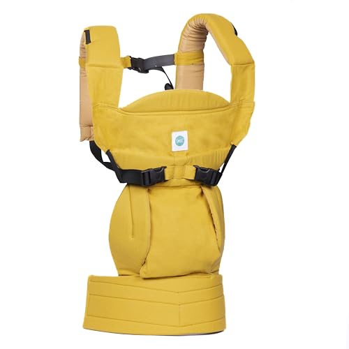 Image of SOULSLINGS 4-in-1 Lali Baby Carrier Bag - Mustard - Cotton | Compact & Lightweight (400g) | Adjustable for 0-24 Months (4-15kg) | Machine Washable & Handwashable | Breastfeeding Friendly