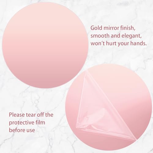 Image of Thyle 12 Pcs 10 Inch Acrylic Round Mirrors for Tables Centerpieces Circle Mirrors Candle Plates for Wall Wedding Table Centerpieces for Baby Shower Party, Thickness 1 mm (Rose Gold)