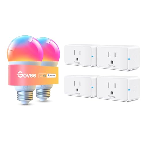 Govee A19 Smart Light Bulbs 1000 Lumen 2 Pack Bundle with Smart P...
