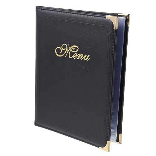 FELTECHELECTR Restaurant Menu Display Folder Menu Booklet Holder A4 Size Fine Workmanship Metal Corner Decor