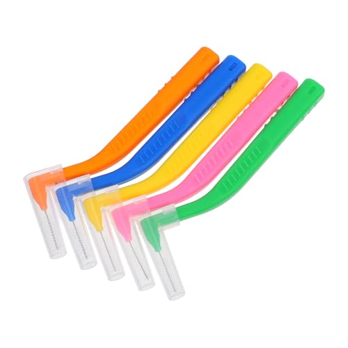 TOBBOMEY 5 piezas Cepillos Interdentales Cerdas Suaves Reutilizables para Limpieza Oral Precisa y Cuidado de Brackets