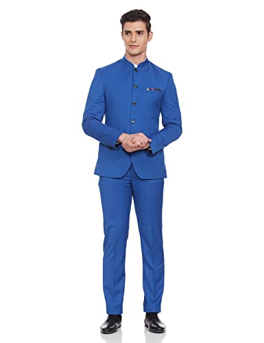 Image of Park Avenue Rayon Blend Men's Full Sleeve Slim FIT Dark Blue Formal Suit (PMDL03725-B6 32)