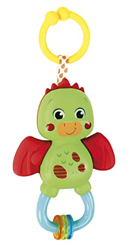 Clementoni - 17779 - Little Dragon Rattle - Sonaglio Neonato con Massaggiagengive, Giocattolo Bambini 3 Mesi, Rafforza...
