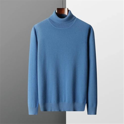 Men's 100% Merino Wool Sweater Turtleneck Knitting Pullover Fall Winter Casual Basic Knit Jumper3