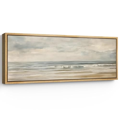 SIGNFORD Large Framed Canvas Print Wall Art Coastal Ocean View