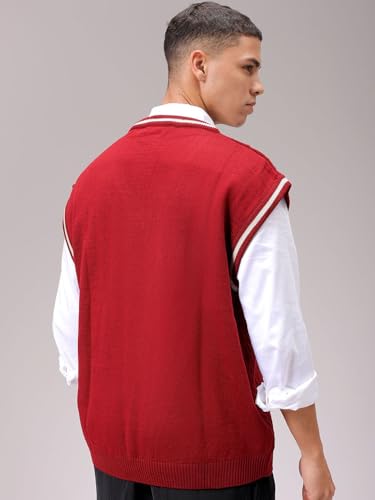 Image of The Indian Garage Co Men Oversized Sleeveless Textured Sweater