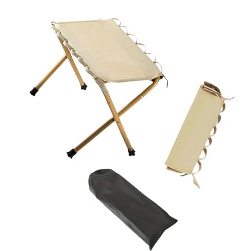 FROMCEO Taburete plegable portátil adecuado para actividades al aire libre, gran espacio de asiento, antideslizante, compartimento de almacenamiento, camping, esencial, asiento plegable multiusos