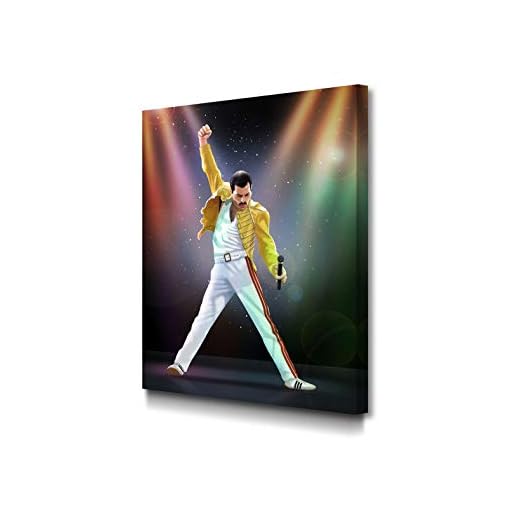 Foto Canvas Cuadro Freddie Mercury Decoración Pared | Lienzos De Arte Moderno para El Hogar | 30 x 40 cm Listos para Colgar sobre Bastidor De Madera 3.6 CM