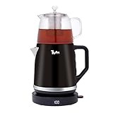 Electric Tea Maker with Glass Teapot, 1.8L Stainless Steel Kettle, Digital Temperature...