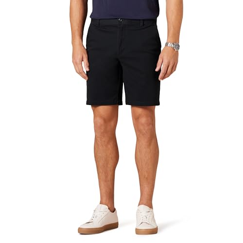 Amazon Essentials Men's Slim-Fit 9' Stretch Chino Shorts, Black, 34
