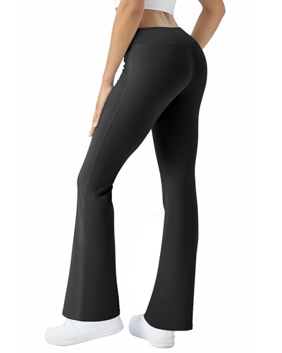 Womens Yoga Pants High Waisted Flare Leggings with Pockets Bootcut Lounge Workout Bell Bottom Trousers3