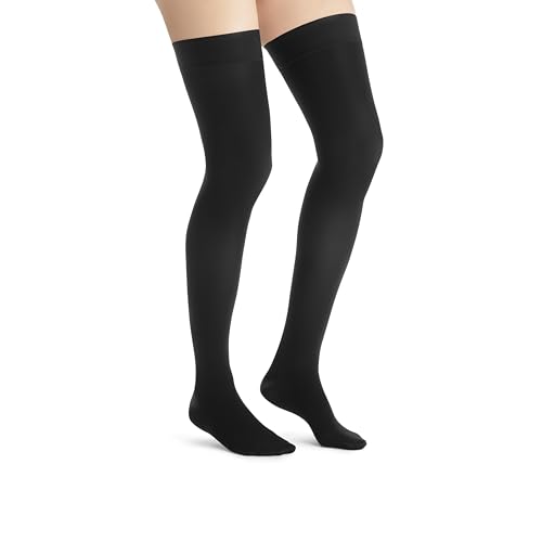 Image of BSN Medical 122319 Jobst Ultra Sheer Compression Stockings, Thigh High, 20-30 mmHg, Closed Toe, X-Large, Classic Black