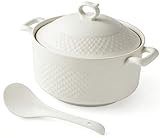 Design Elegante E Raffinato: Con una classica finitura in ceramica bianca, questa zuppiera aggiunge un tocco di eleganza a qualsiasi tavolo da pranzo, migliorando l'esperienza culinaria sia per eventi informali che formali