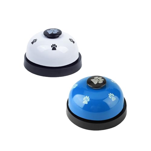 Haustier Trainingsglocken für Hundekatzen,2 Stück Hund Türklingel für Potty Trainingsglocken,Hundeklingel Haustiere Hundeglocke mit Pfotenabdruck Button Hundetür Glocke für Hund Katze (Weiß und Blau)