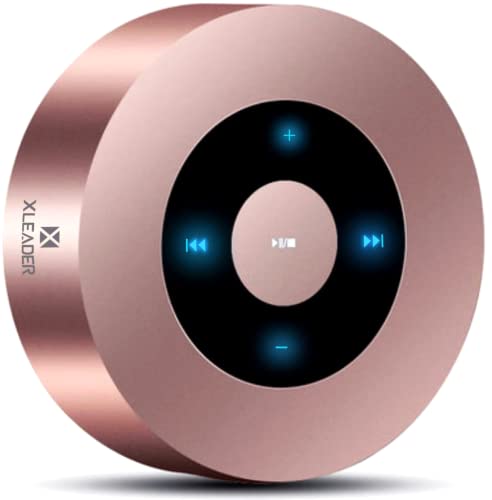 [Smart Touch] Bluetooth Speaker XLeader SoundAngel A8 (3rd Gen) Premium Rose Gold 3D Mini Speaker with Portable Waterproof Case Mic TF Card Aux Input 15h Music, for iPhone iPad Shower Kids Girl Gift