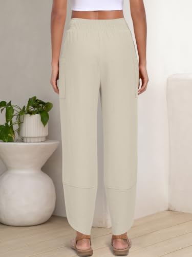Image of ANRABESS Womens Wide Leg Palazzo Capri Barrel Pants