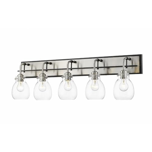 Z-Lite 466-5V-MB-BN 5 Light Vanity, Matte Black + Brushed Nickel