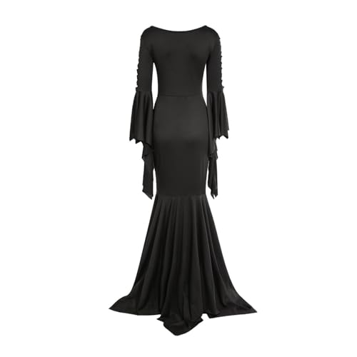 OIOLOYJM Morticia Addams Costume Women Renaissance Medieval Sexy Witch Vampire Gothic Halloween Costumes Woman 2025 Dresses
